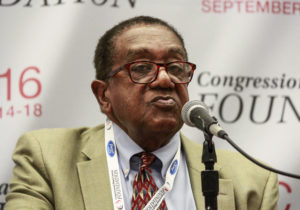 Bobby Seale, co-founder of the Black Panther Party, speaks during a a panel discussion entitled “The Movement: Reshaping the Criminal Justice System” during the 2016 Congressional Black Caucus Foundation Annual Legislative Conference (ALC), Thursday, September 15, at the Washington Convention Center. (Photo Credit: Paul Holston, Editor-in-Chief/The Hilltop)