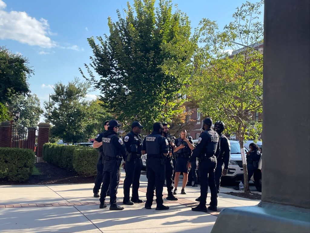 Howard students protested at the Mordecai Wyatt Johnson Administration Building on the anniversary of the year-long Israel-Hamas conflict in an attempt to hold the university responsible for their connections to organizations and U.S. federal departments that have allegedly aided Israel in their attacks on Palestine. 